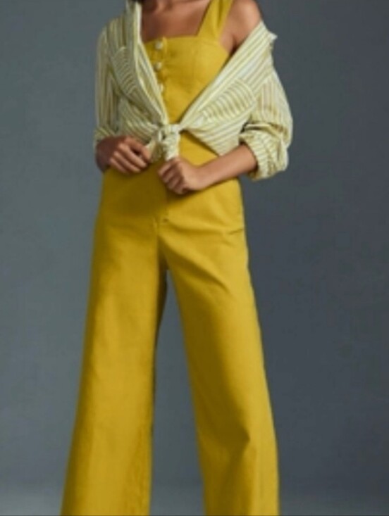 Anthropologie Pants - ANTHROPOLOGIE maeve colette jumpsuit chartreuse 6